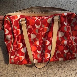 Coach purse, orange-red color, great condition!